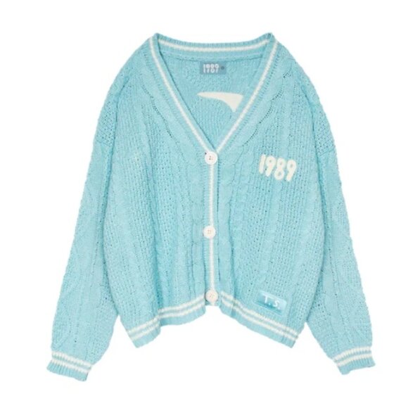 NWT - Taylor Swift 1989 (Taylor’s Version) Cardigan, , Light Blue – Size M/L - Picture 1 of 14